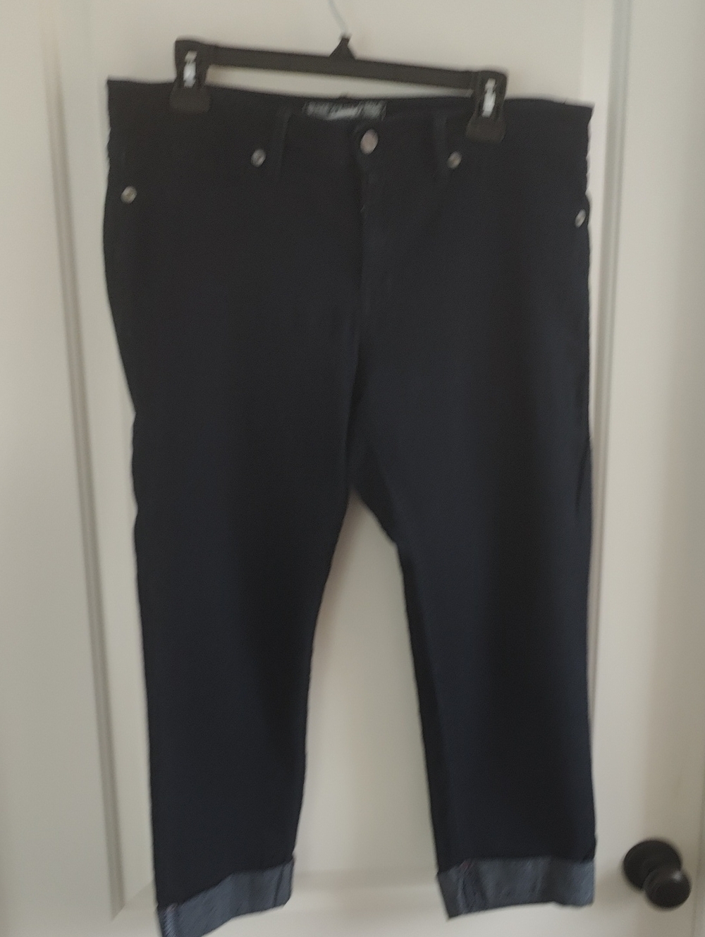 Exclusive Denim Dark Blue Stretch Women’s Cropped Jeans - Classic Straight Fit